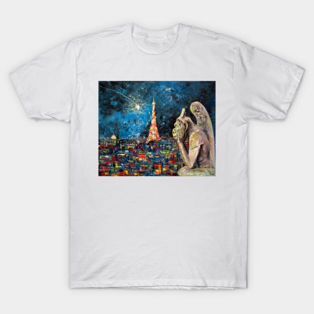 Thoughts about the eternal. Falling star. Paris T-Shirt by NataliaShchip